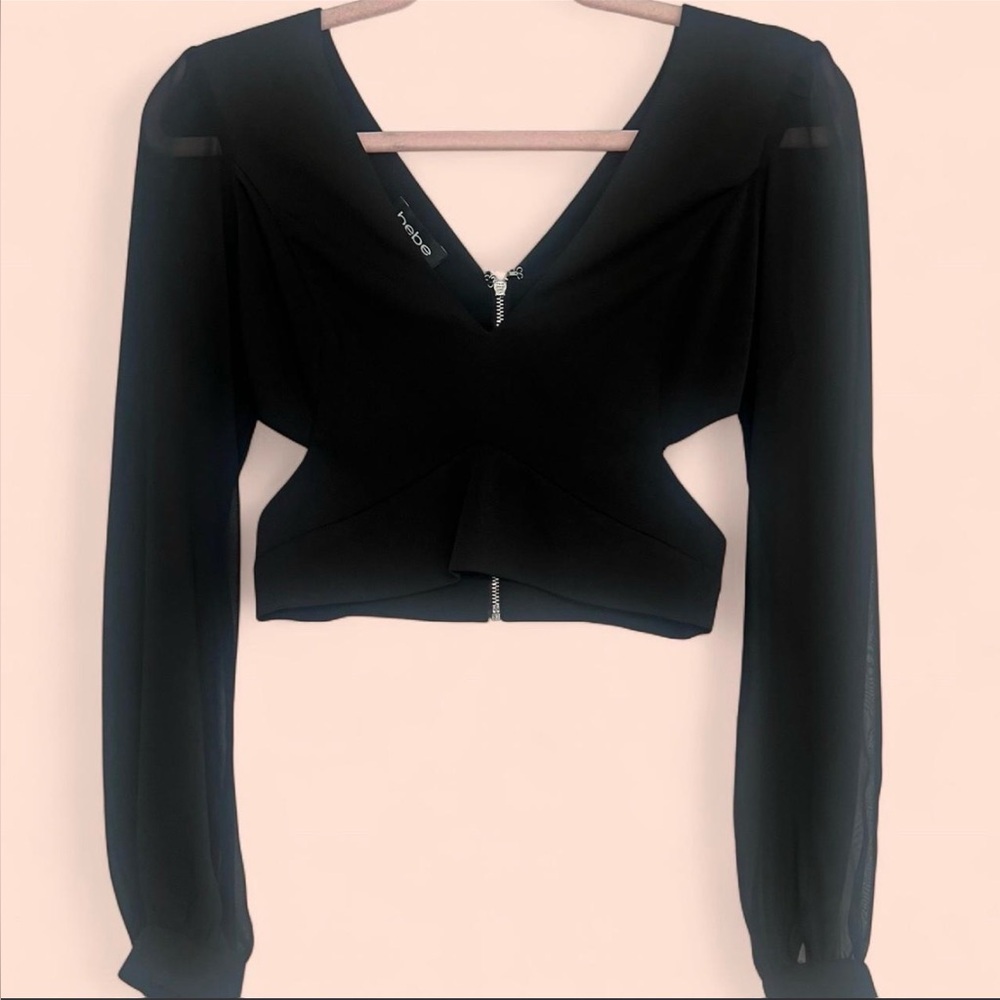V-Neck Side Cut Out Top- from bebe